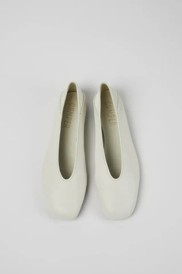 Flat Shoes Women Camper Casi Myra White Leather Ballerina Flat Shoes Women Camper Casi Myra White Leather Ballerina