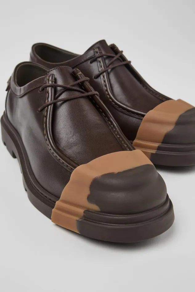 Formal Shoes Women Camper Junction Brown Leather Shoes