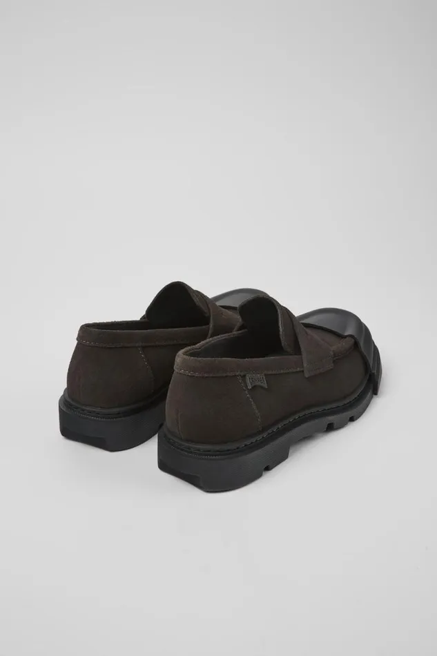 Formal Shoes Women Camper Junction Gray Nubuck Loafer Formal Shoes Women Camper Junction Gray Nubuck Loafer
