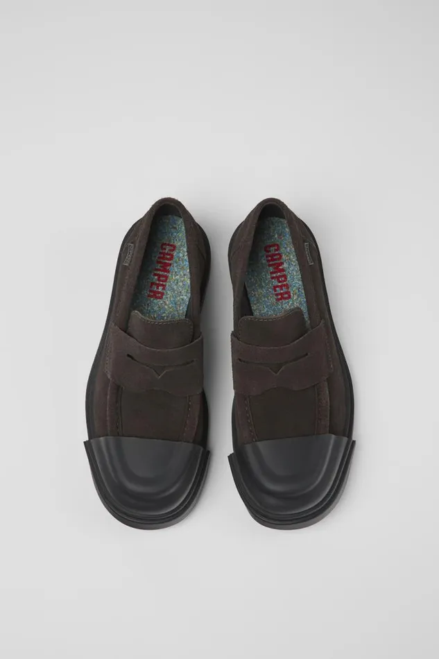 Formal Shoes Women Camper Junction Gray Nubuck Loafer Formal Shoes Women Camper Junction Gray Nubuck Loafer