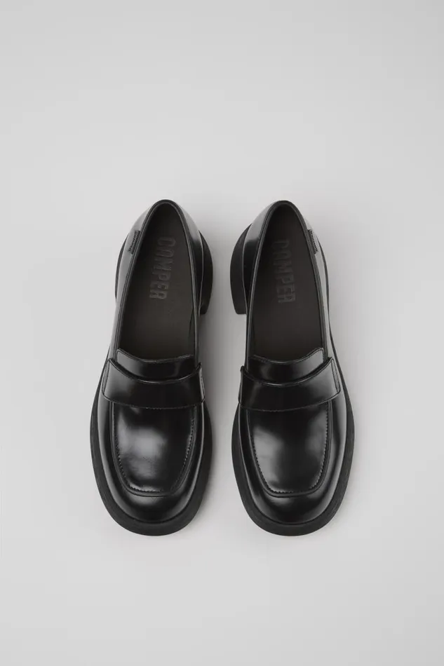 Formal Shoes Women Camper Thelma Black Leather Loafer Formal Shoes Women Camper Thelma Black Leather Loafer