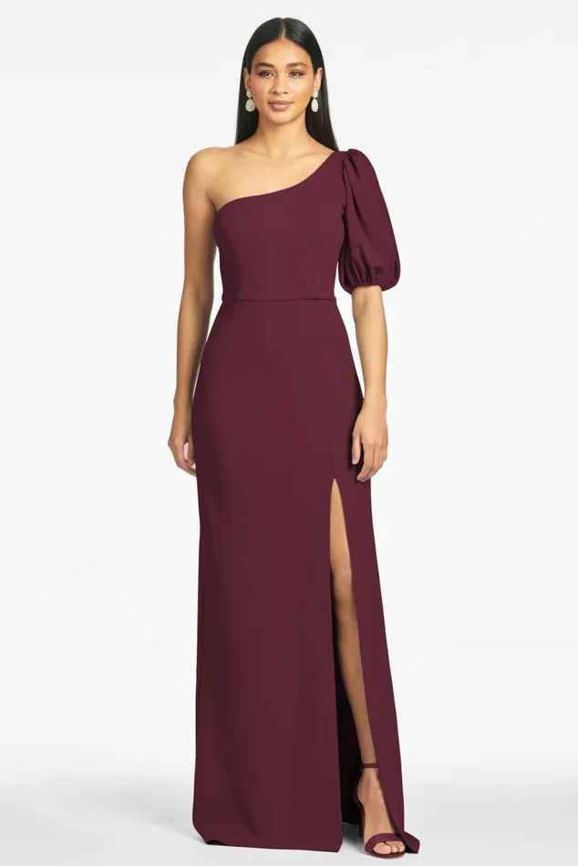 Formal Women Sachin and Babi Nadia 4Way Stretch Crepe Gown 8211 Deep Wine