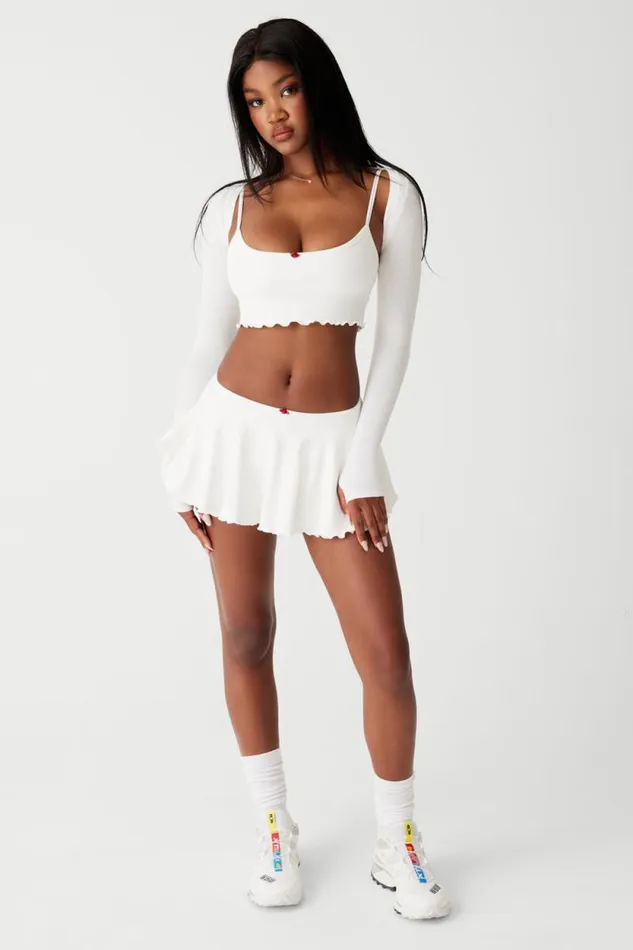 Frankies Bikinis Active Women Star Low Rise Skort Moon Flower