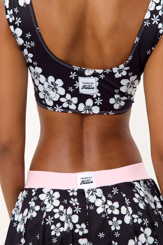 Frankies Bikinis Active Women Windy Floral Tennis Skirt Plush Plumeria