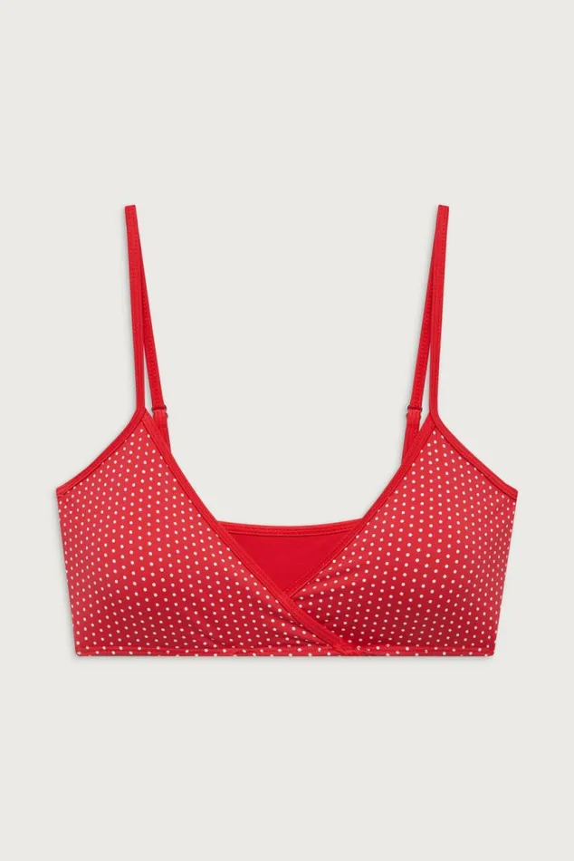 Frankies Bikinis Bikinis Women Clairo Bralette Bikini Top Scarlet Dot