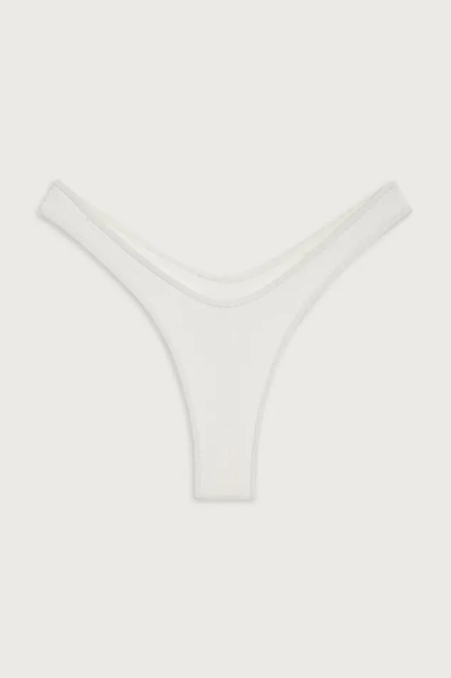 Frankies Bikinis Bikinis Women Full Moon Micro Ribbed Bikini Bottom White