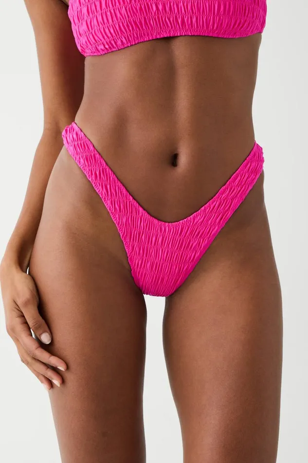 Frankies Bikinis Bikinis Women Full Moon Micro Shine Bikini Bottom Candy Pink