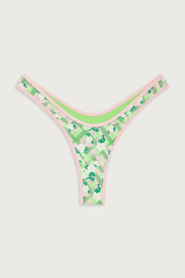 Frankies Bikinis Bikinis Women Full Moon Plaid Micro Bikini Bottom Baby Daisy