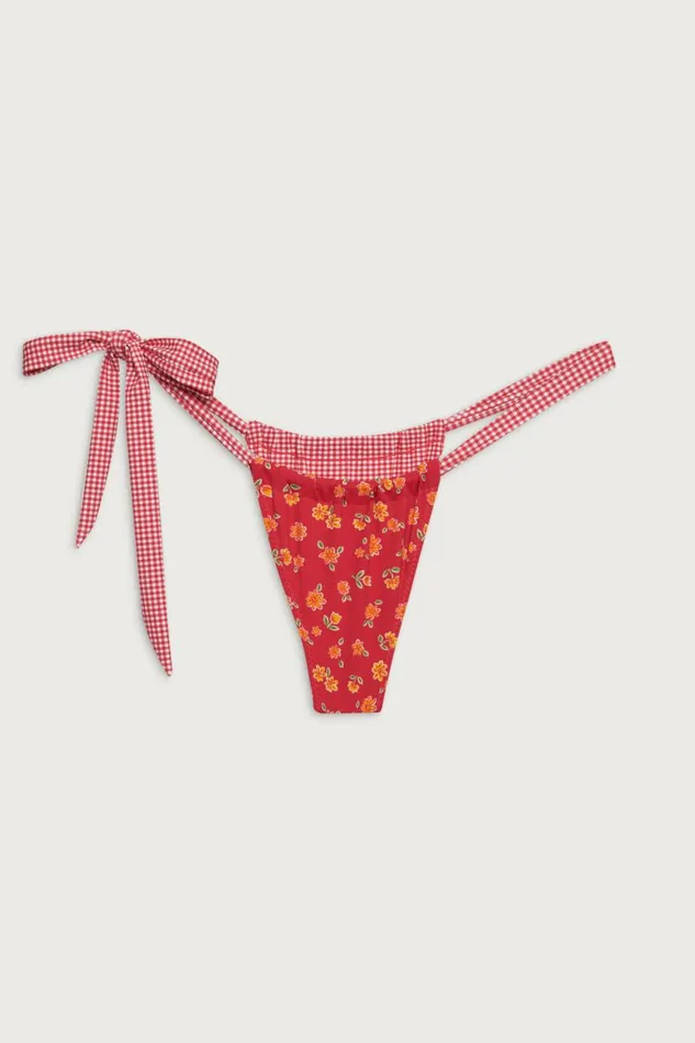 Frankies Bikinis Bikinis Women Kealy Reversible Cheeky Bikini Bottom Summer Flower