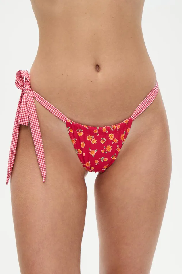 Frankies Bikinis Bikinis Women Kealy Reversible Cheeky Bikini Bottom Summer Flower