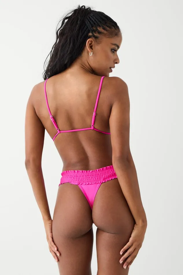 Frankies Bikinis Bikinis Women Sofia Micro Shine Bikini Bottom Candy Pink