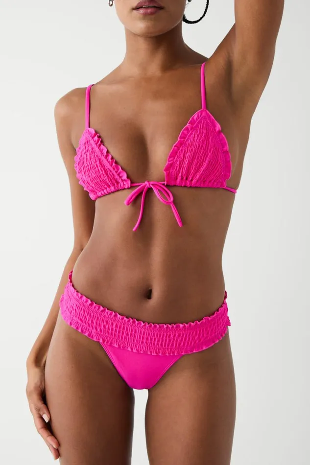 Frankies Bikinis Bikinis Women Sofia Micro Shine Bikini Bottom Candy Pink