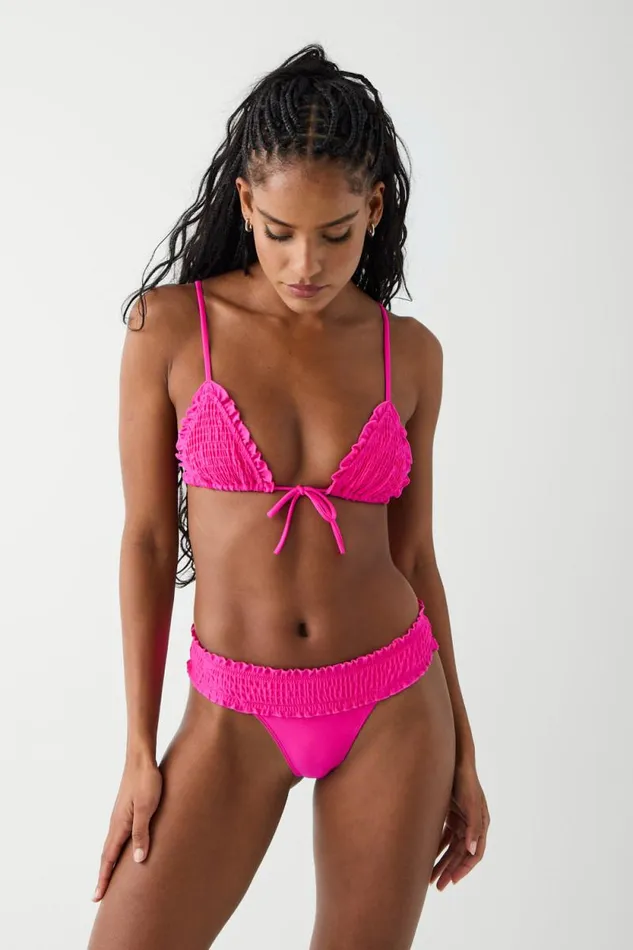 Frankies Bikinis Bikinis Women Sofia Micro Shine Bikini Bottom Candy Pink