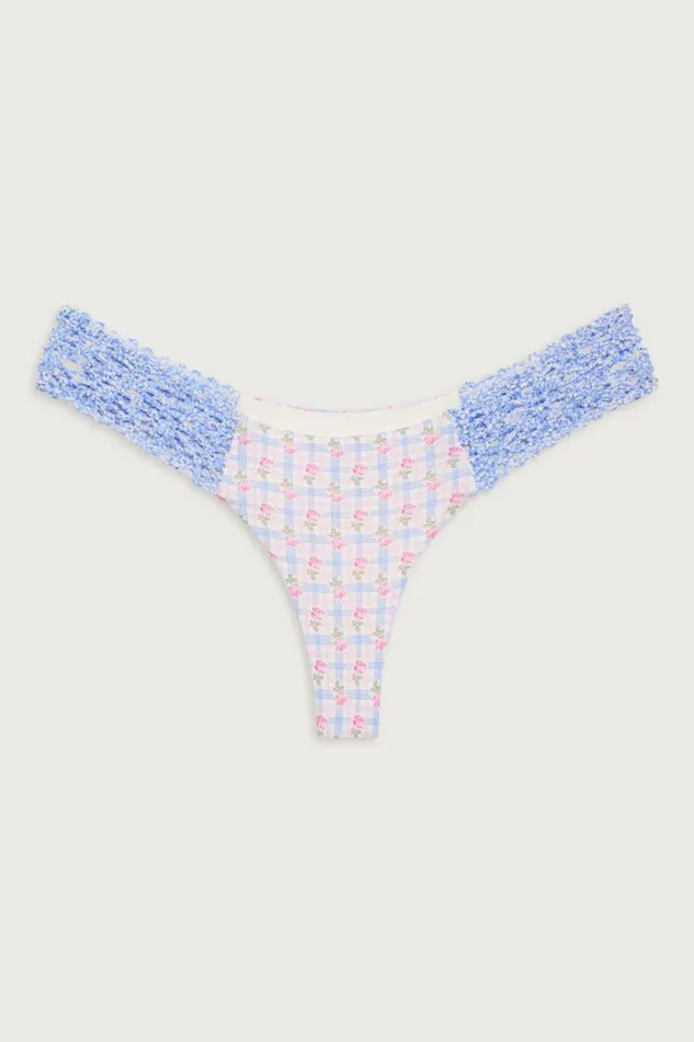 Frankies Bikinis Bikinis Women Tanner Plaid Cheeky Bikini Bottom Rose Picnic
