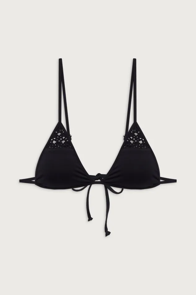 Frankies Bikinis Bikinis Women Tanner Triangle Bikini Top Black