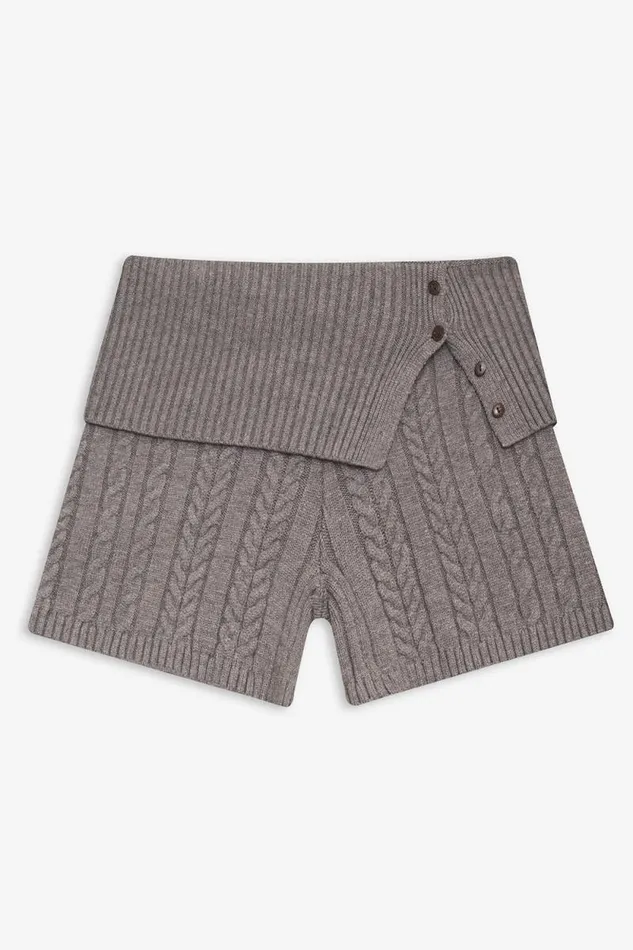 Frankies Bikinis Cloud Knits Women Nolan Cable Cloud Knit Mini Short Dark Pearl
