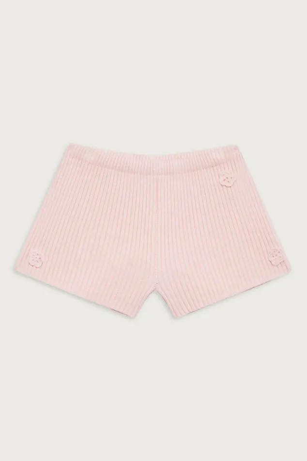 Frankies Bikinis Matching Sets Women Providence Cloud Knit Mini Short Rose Quartz