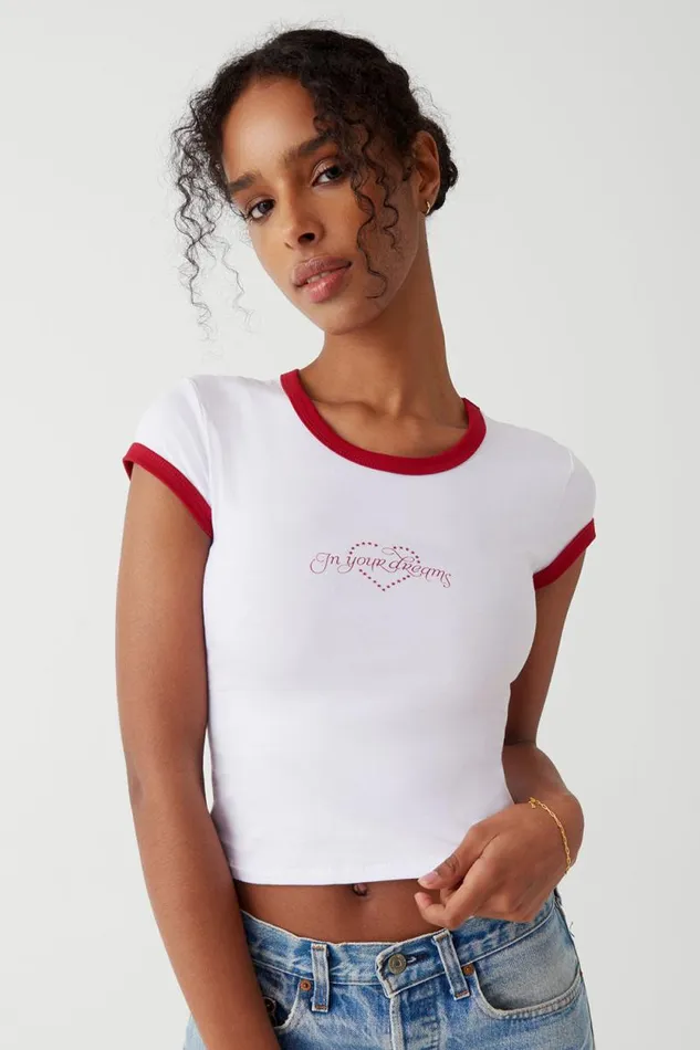 Frankies Bikinis Tops Women Archie Cotton Tee In Your Dreams