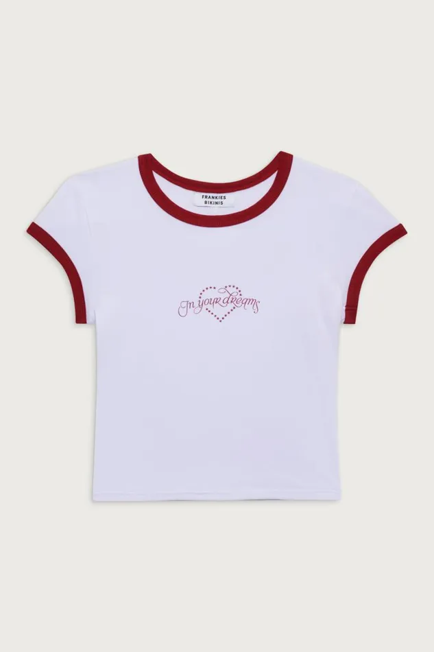 Frankies Bikinis Tops Women Archie Cotton Tee In Your Dreams