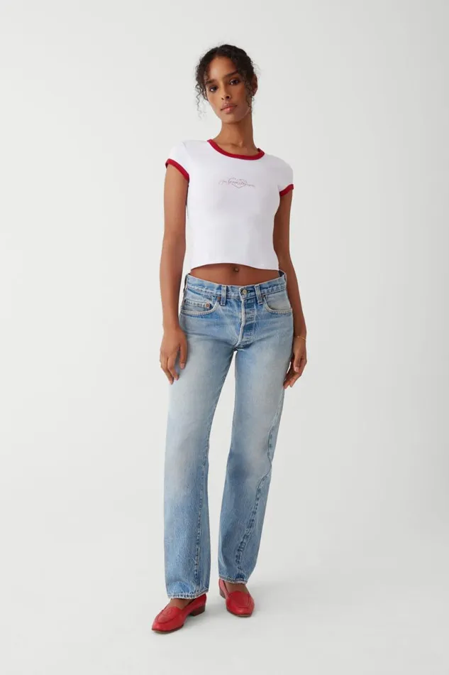 Frankies Bikinis Tops Women Archie Cotton Tee In Your Dreams