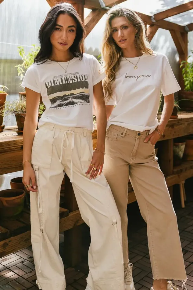 From Another Dimension Graphic Tee 8211 FINAL SALE White Women Bohme Tees and Tanks