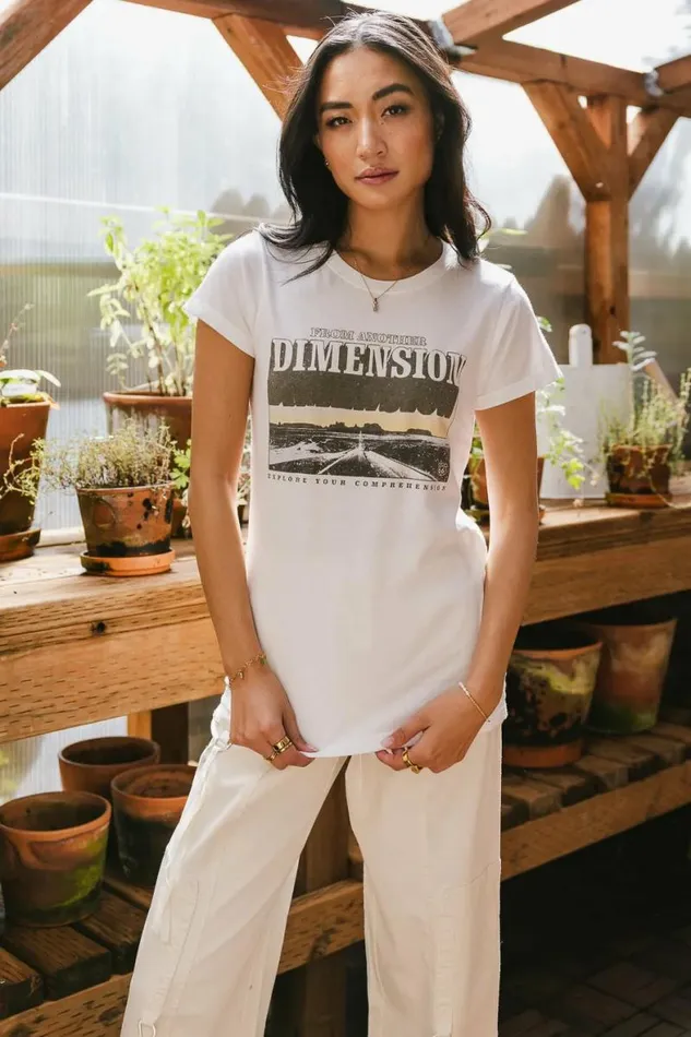 From Another Dimension Graphic Tee 8211 FINAL SALE White Women Bohme Tees and Tanks