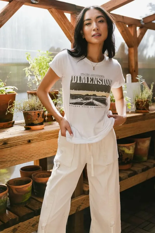 From Another Dimension Graphic Tee 8211 FINAL SALE White Women Bohme Tees and Tanks