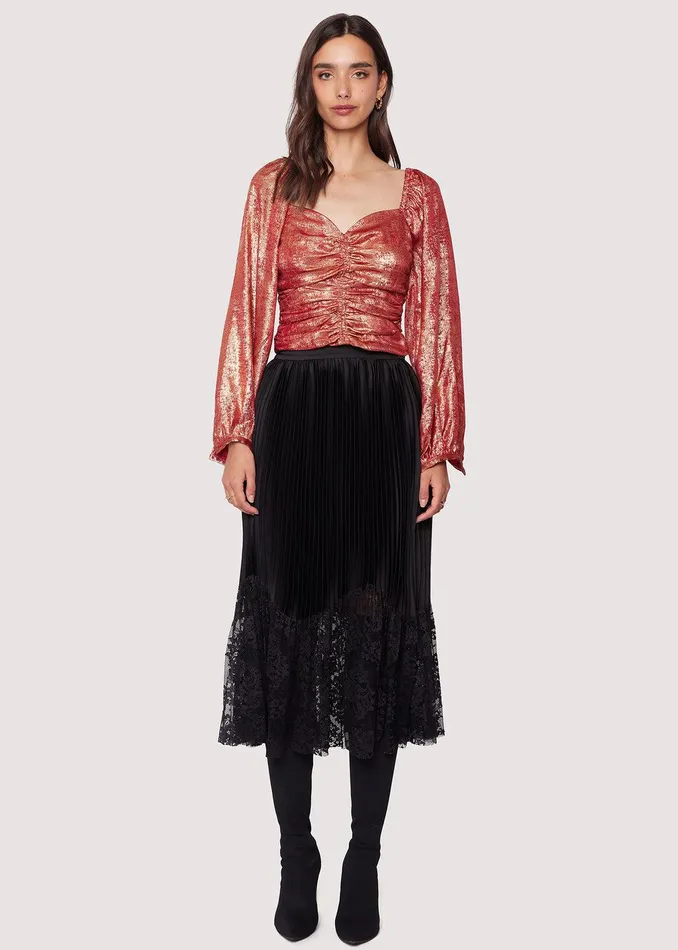 Genesis Pleated Midi Skirt Black Women Lost Wander Skirts
