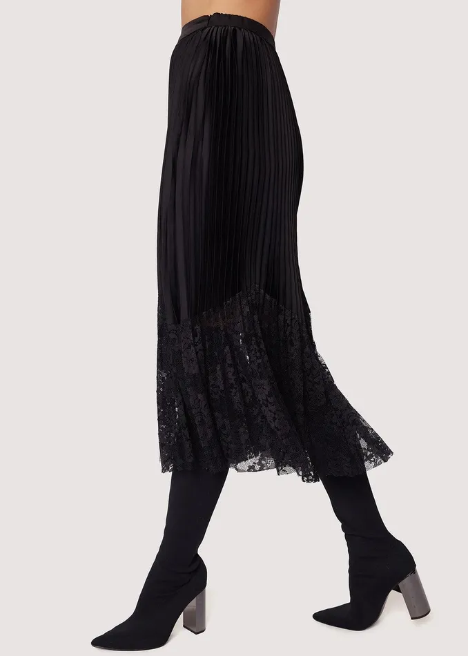 Genesis Pleated Midi Skirt Black Women Lost Wander Skirts