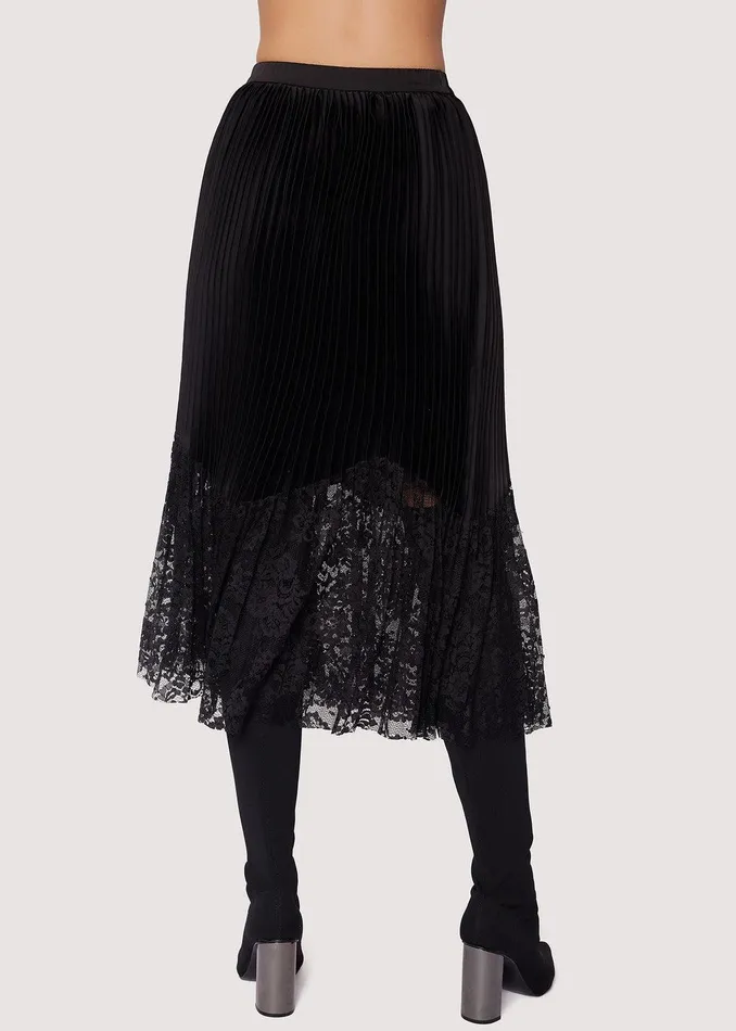Genesis Pleated Midi Skirt Black Women Lost Wander Skirts