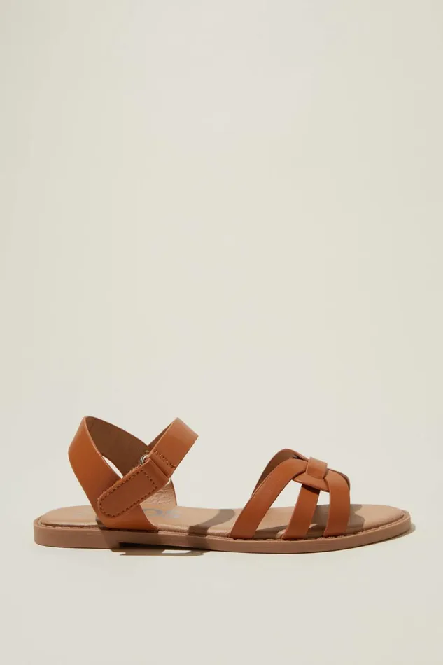 Girls 214 Flats and Sandals Cotton On Georgie Cross Over Sandal Tan