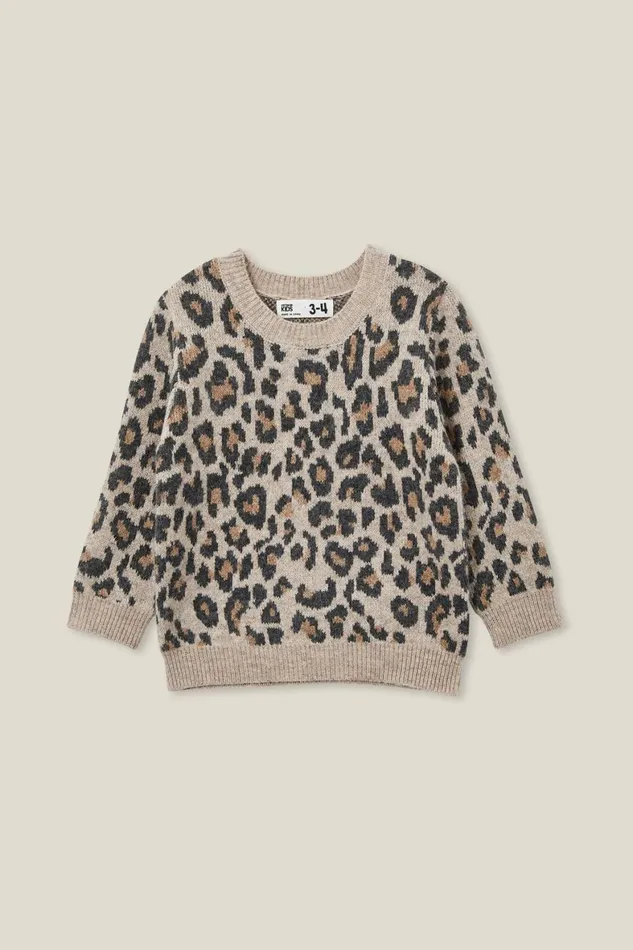 Girls 214 Jackets and Sweaters Cotton On Lisa Jumper Taupy Brownmolly Leopard