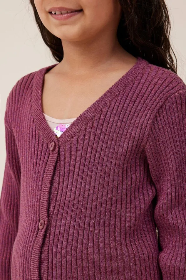 Girls 214 Jackets and Sweaters Cotton On Molly Cardigan Vintage Berry Sparkle