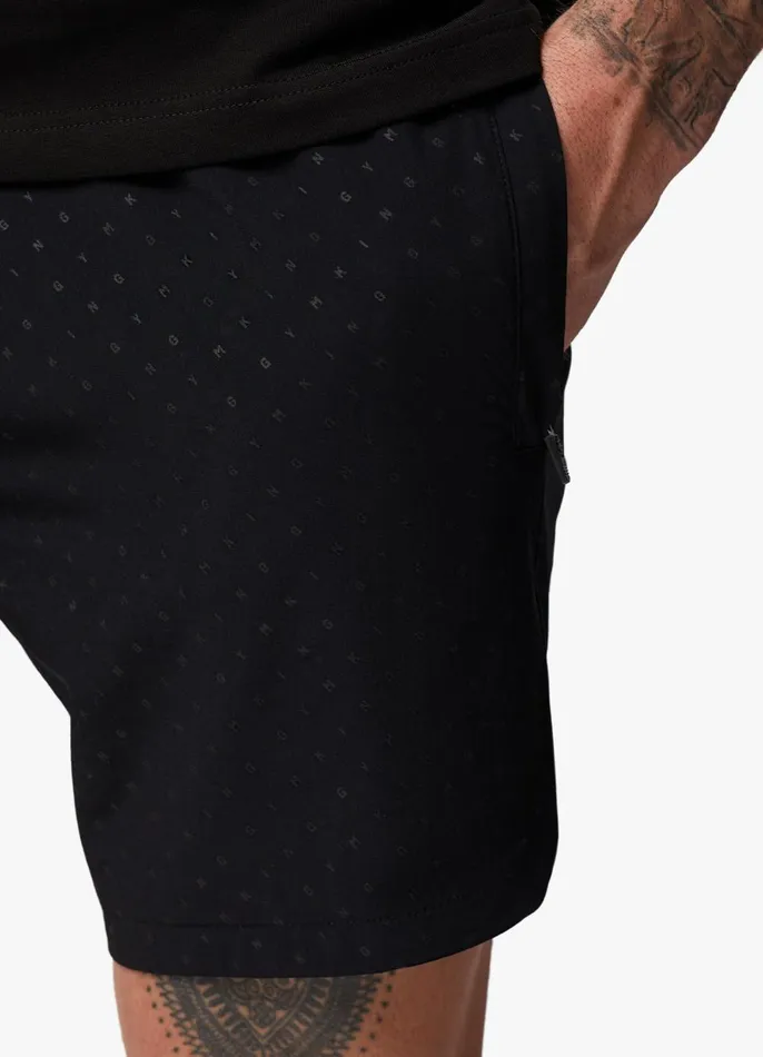 Gym King Cargos Men Rebellion AOP Cargo Shorts 8211 Black
