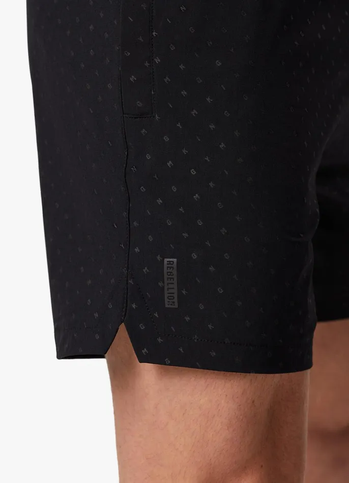 Gym King Cargos Men Rebellion AOP Cargo Shorts 8211 Black