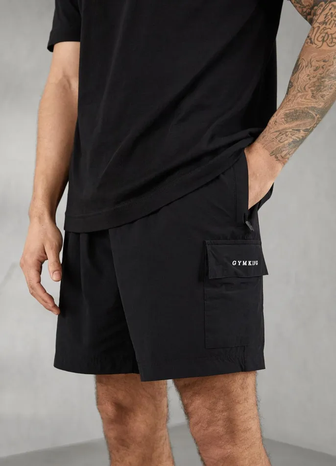 Gym King Cargos Men Utility Woven Cargo Short 8211 Black
