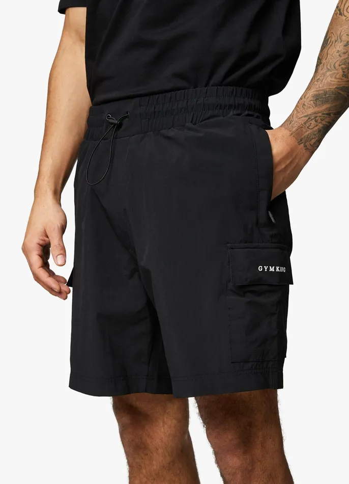 Gym King Cargos Men Utility Woven Cargo Short 8211 Black