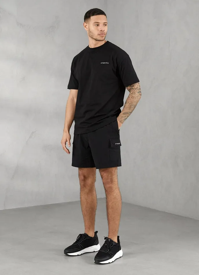 Gym King Cargos Men Utility Woven Cargo Short 8211 Black