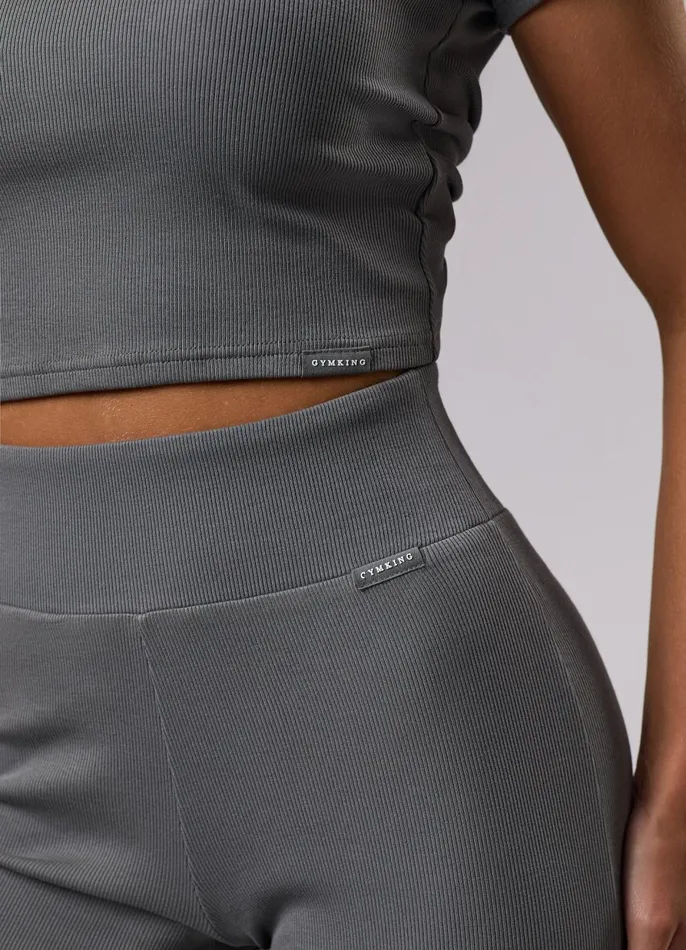 Gym King CoOrds Women 365 Rib Flared Legging 8211 Dark Sage