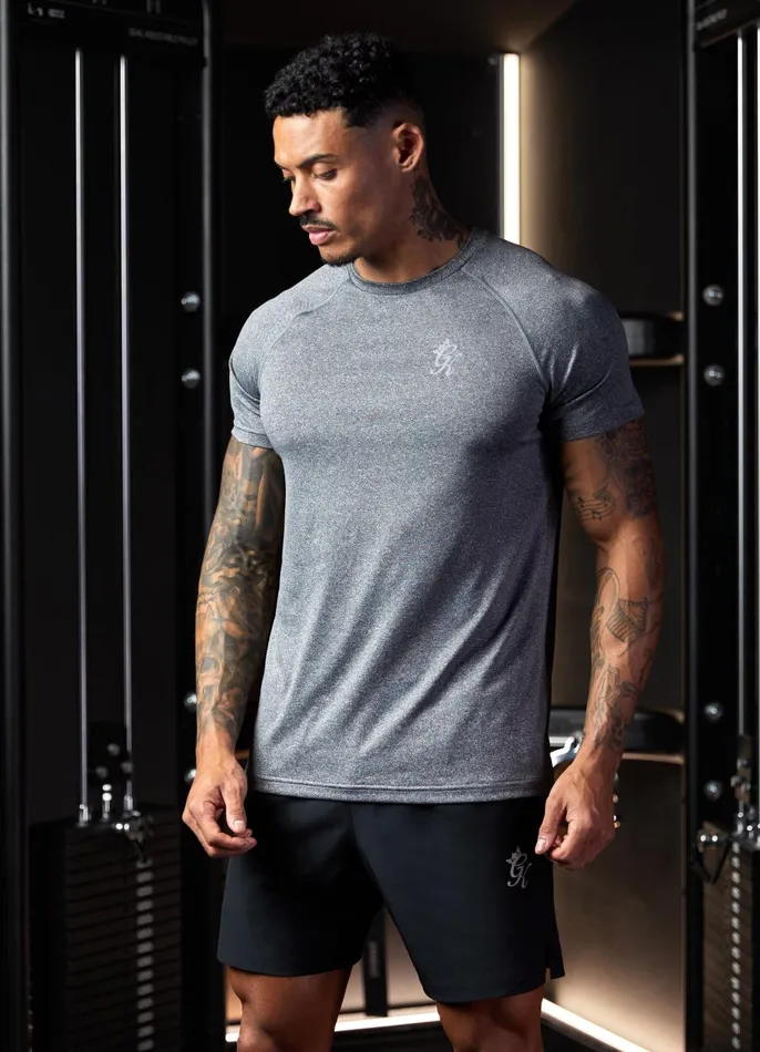 Gym King Gymwear Men Energy Grindle Tee 8211 Grey Marl