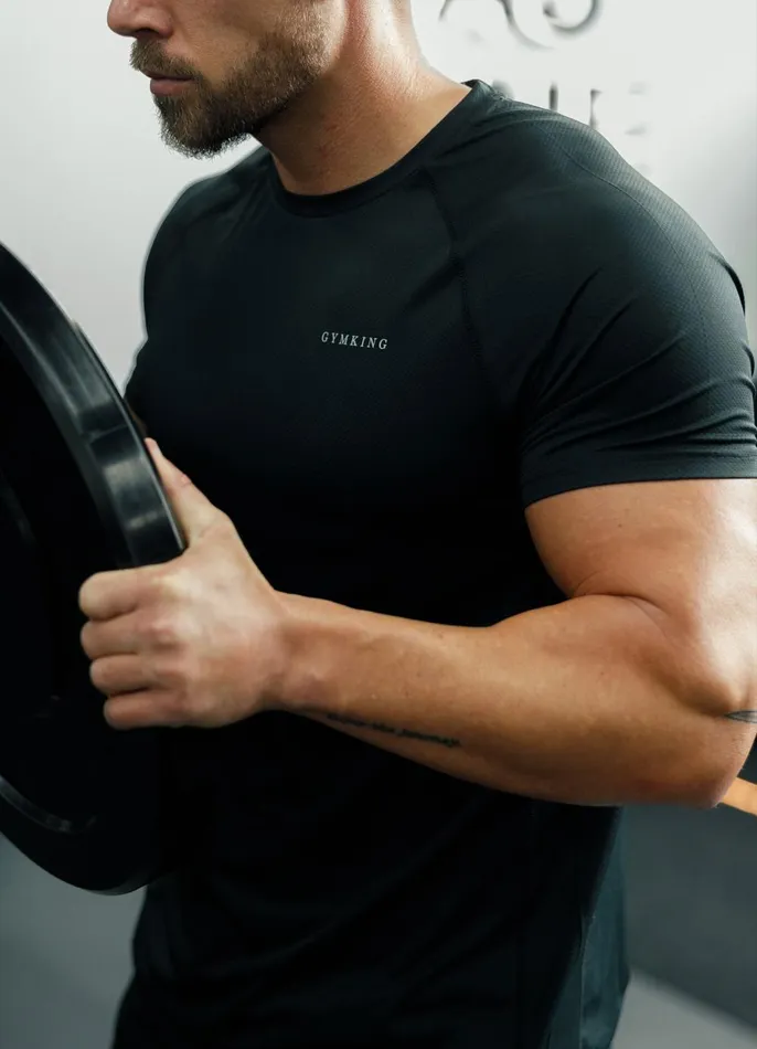Gym King Gymwear Men Energy Linear Tee 8211 Black