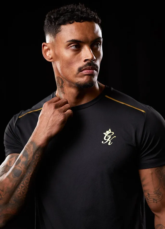 Gym King Gymwear Men Flex Tee 8211 BlackGold