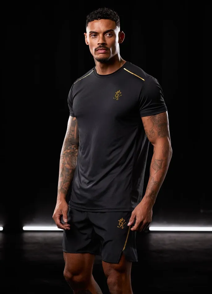 Gym King Gymwear Men Flex Tee 8211 BlackGold