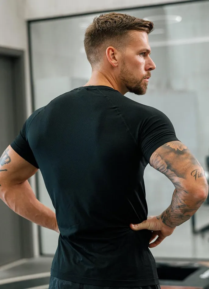 Gym King Gymwear Men Seamless Tee 8211 Black