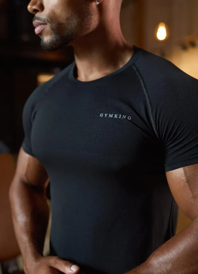 Gym King Gymwear Men Seamless Tee 8211 Black