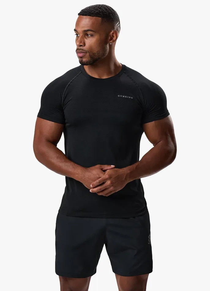 Gym King Gymwear Men Seamless Tee 8211 Black