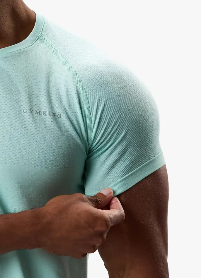 Gym King Gymwear Men Seamless Tee 8211 Mineral Green