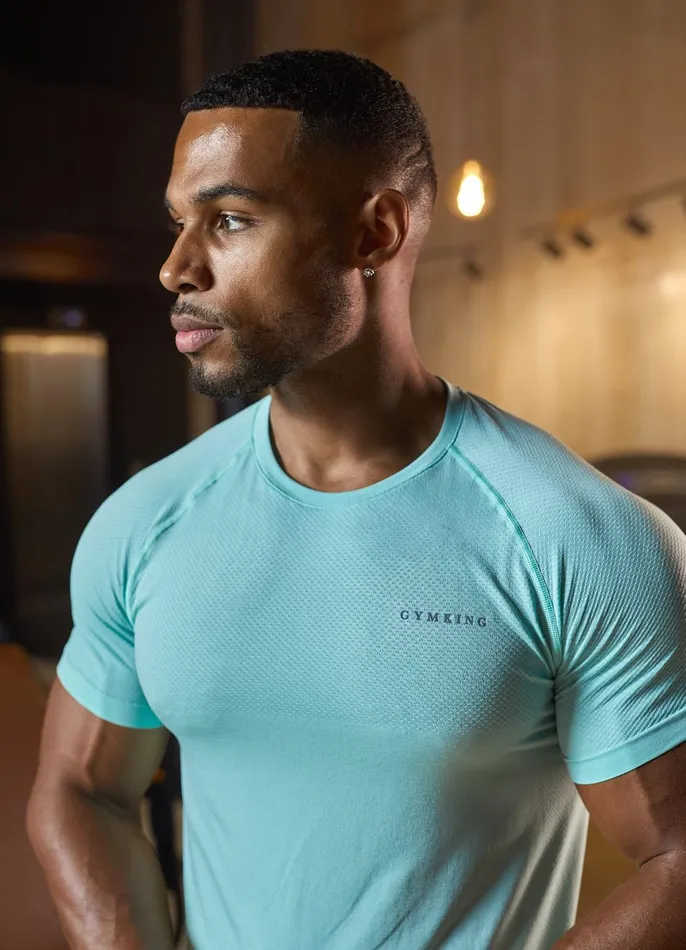 Gym King Gymwear Men Seamless Tee 8211 Mineral Green