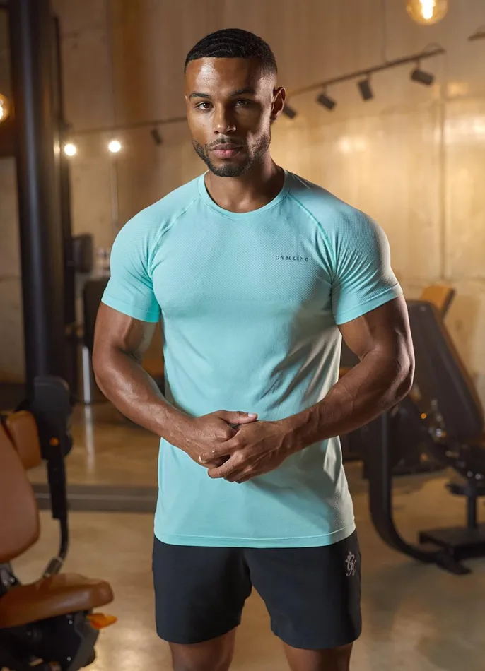 Gym King Gymwear Men Seamless Tee 8211 Mineral Green