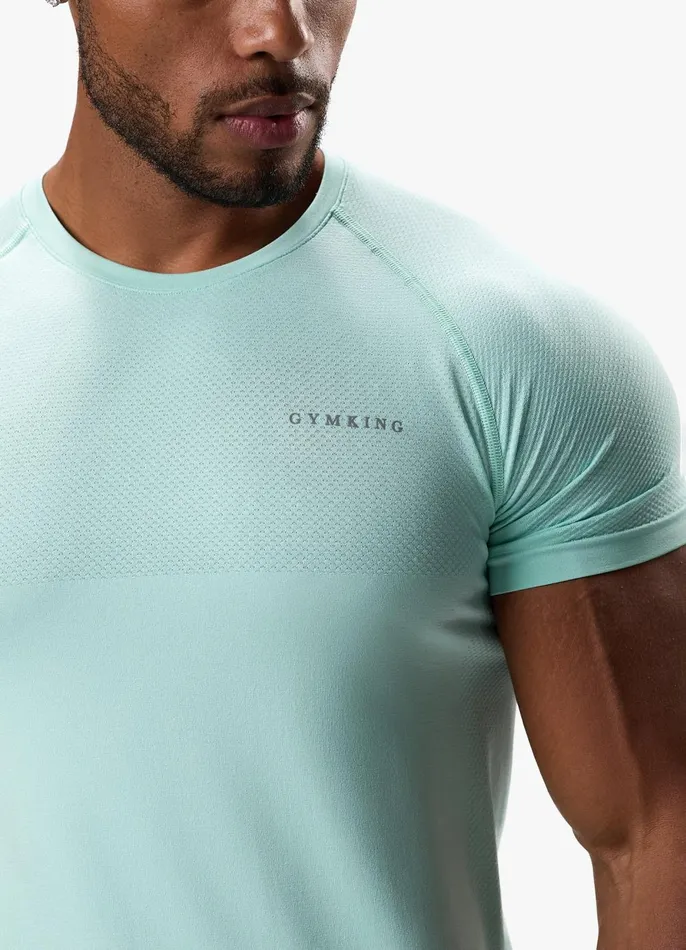 Gym King Gymwear Men Seamless Tee 8211 Mineral Green